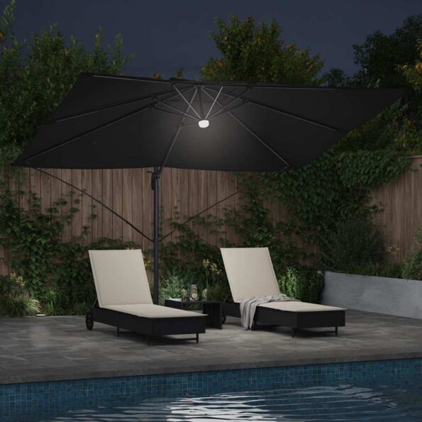vidaXL Slnečník Čierna 351 x 250 x 253 cm Polyester a hliník – Obrázok 4