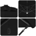 vidaXL Slnečník Čierna 351 x 250 x 253 cm Polyester a hliník – Obrázok 9