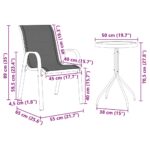 vidaXL 3-dielna bistro súprava čierny textilén a oceľ – Obrázok 12