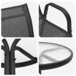 vidaXL 3-dielna bistro súprava čierny textilén a oceľ – Obrázok 9