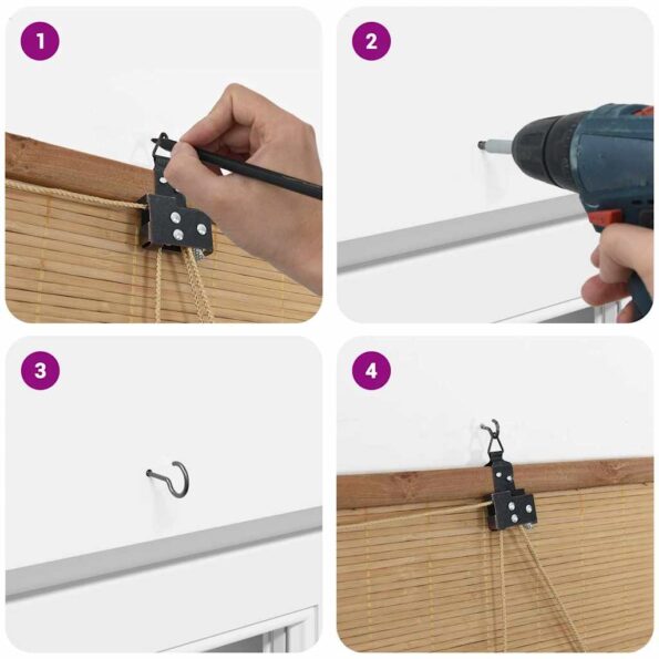 vidaXL Žalúzie a tienidlá na okná Svetlohnedá 140 x 220 cm Bambus – Obrázok 10