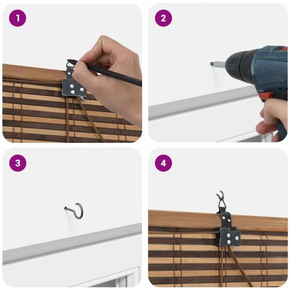 vidaXL Žalúzie a tienidlá na okná Hnedá 110 x 220 cm Bambus – Obrázok 8