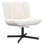 vidaXL Otočná stolička Krémová 63 x 75 x 76 cm Ovčia kože – Obrázok 9