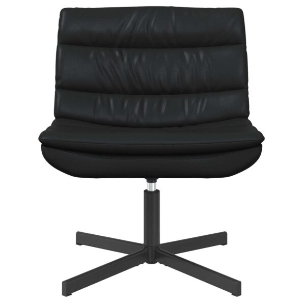 vidaXL otočná stolička Čierna Polyuretánová koža s kovovým podstavcom – Obrázok 2