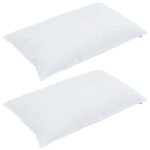 vidaXL Vankúše s vankúšom 2 pcs Biela 40 x 80 cm 130gsm 100% bavlna – Obrázok 3