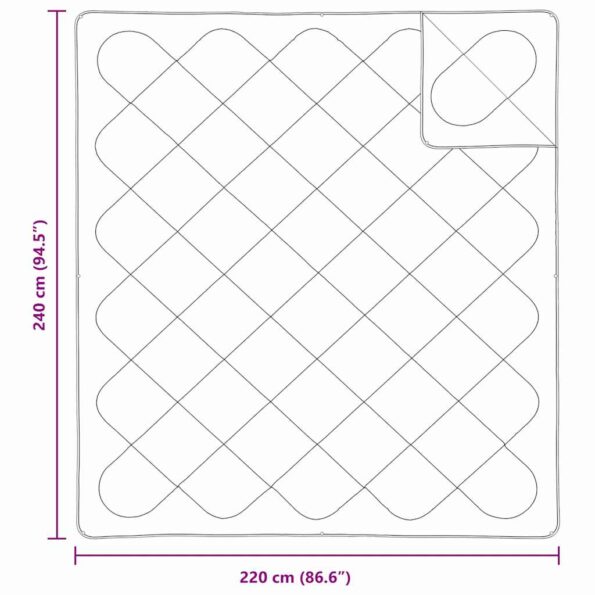 vidaXL Prikrývky a duchny Biela 240 x 220 cm Mikrovlákno – Obrázok 10