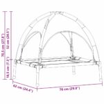 vidaXL Psia postel' Čierna 76 x 62 x 70,5 cm Oceľ – Obrázok 10