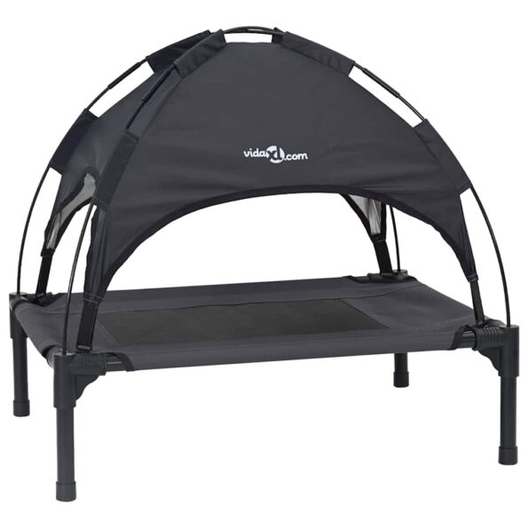 vidaXL Psia postel' Čierna 76 x 62 x 70,5 cm Oceľ – Obrázok 2