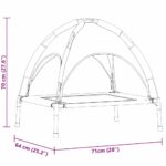 vidaXL Vyvýšená psia posteľ Námornícka modrá Textil, Kov 71 x 64 x 71 cm – Obrázok 10