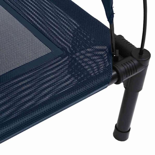 vidaXL Vyvýšená psia posteľ Námornícka modrá Textil, Kov 71 x 64 x 71 cm – Obrázok 6