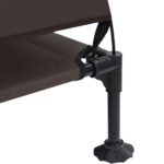 vidaXL vyvýšená psia posteľ s odnímateľnou strechou Hnedá XL Oceľ – Obrázok 7