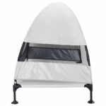 vidaXL vyvýšená psia posteľ so strechou strieborná šedá XL oceľ – Obrázok 5