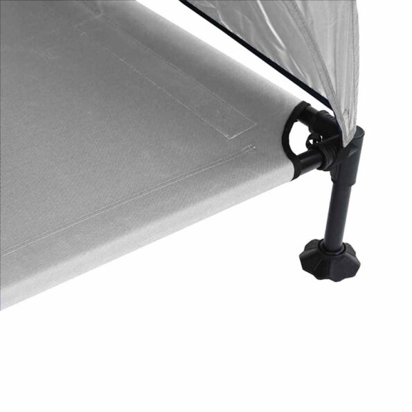 vidaXL vyvýšená psia posteľ so strechou strieborná šedá XL oceľ – Obrázok 8