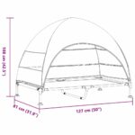 vidaXL Vyvýšená psia posteľ s odnímateľnou strechou námorníckej modrej XL ocele – Obrázok 11