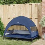 vidaXL Vyvýšená psia posteľ s odnímateľnou strechou námorníckej modrej XL ocele – Obrázok 3