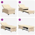 vidaXL 3-v-1 pohovka v krémovej látke – Obrázok 7