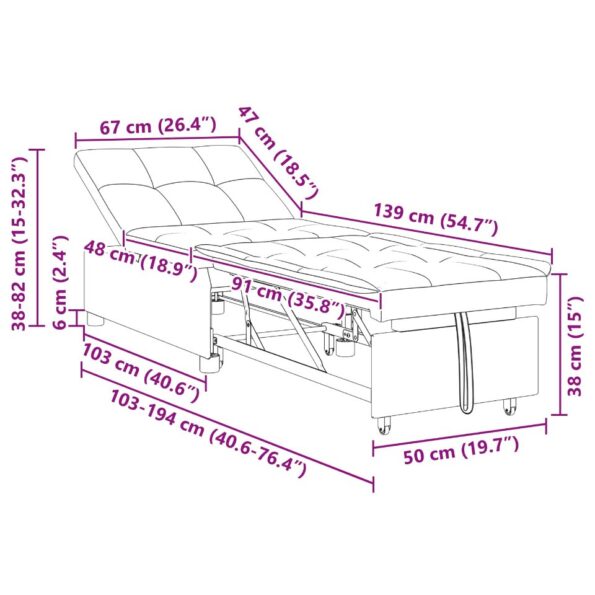 vidaXL Pohovka na spanie 3-v-1 Vytiahnuť Dizajn Tyrkysový Zamat – Obrázok 11