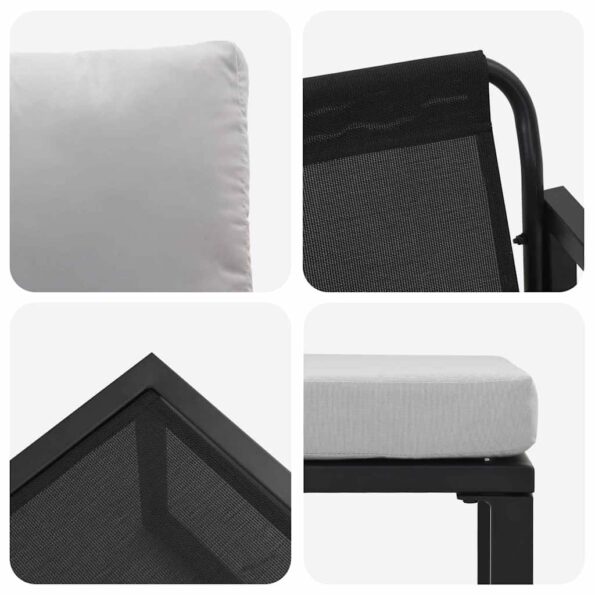 vidaXL Súprava záhradných pohoviek 4 pcs Čierna 61 x 72.5 x 71 cm Oceľ – Obrázok 10