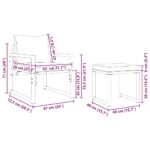 vidaXL Súprava záhradných pohoviek 4 pcs Čierna 61 x 72.5 x 71 cm Oceľ – Obrázok 11