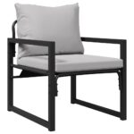 vidaXL Súprava záhradných pohoviek 4 pcs Čierna 61 x 72.5 x 71 cm Oceľ – Obrázok 6