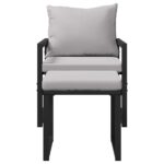 vidaXL Súprava záhradných pohoviek 4 pcs Čierna 61 x 72.5 x 71 cm Oceľ – Obrázok 7