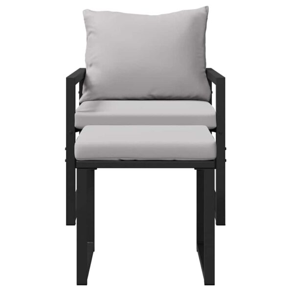 vidaXL Súprava záhradných pohoviek 4 pcs Čierna 61 x 72.5 x 71 cm Oceľ – Obrázok 7