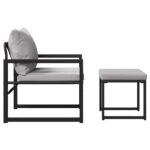 vidaXL Súprava záhradných pohoviek 4 pcs Čierna 61 x 72.5 x 71 cm Oceľ – Obrázok 8