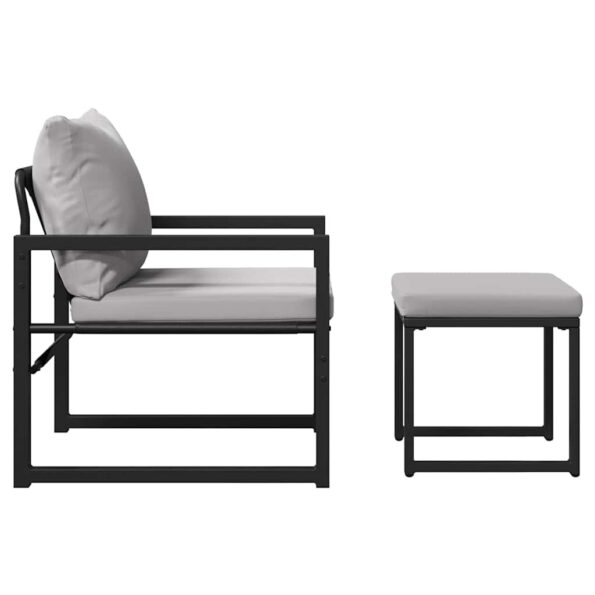 vidaXL Súprava záhradných pohoviek 4 pcs Čierna 61 x 72.5 x 71 cm Oceľ – Obrázok 8