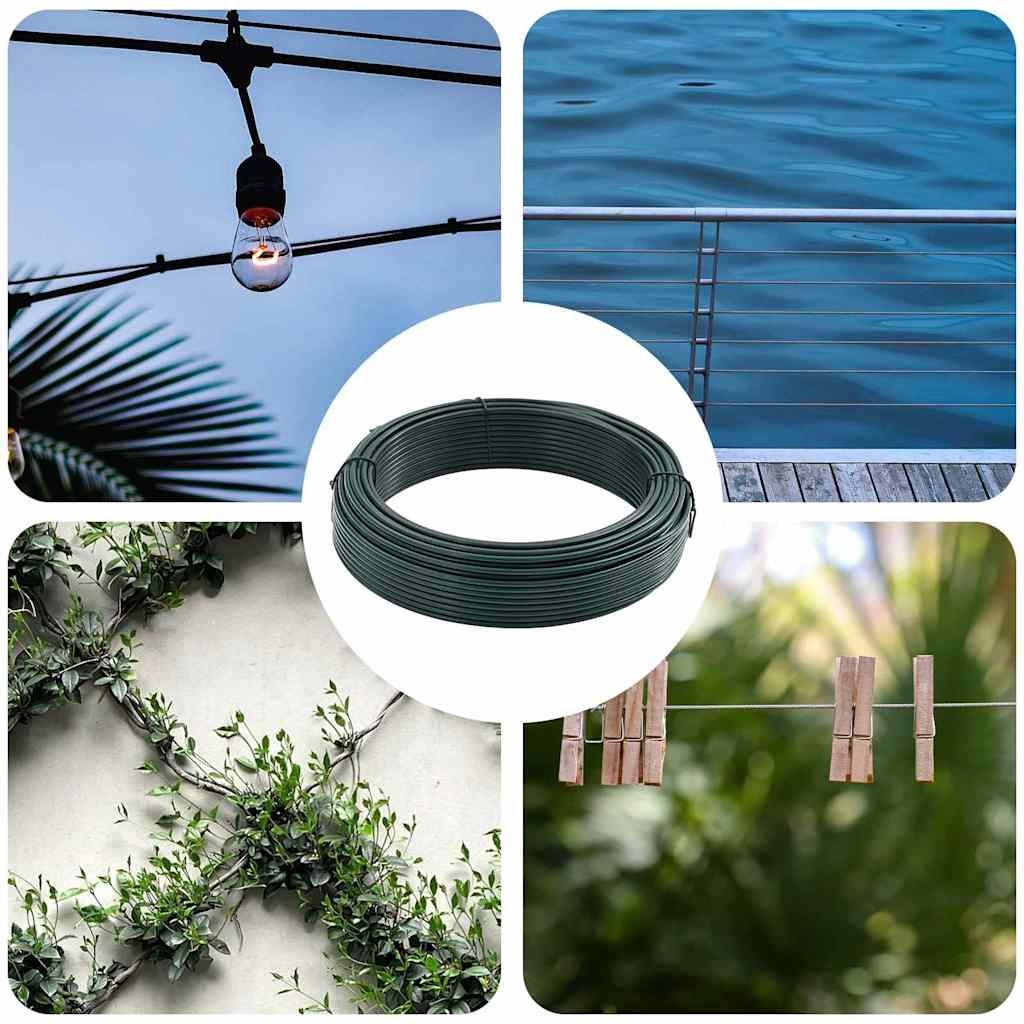 42010293_1.jpg vidaXL Viazací drôt na plot Zelená 80 m Ocel potiahnutá PVC – Obrázok 1