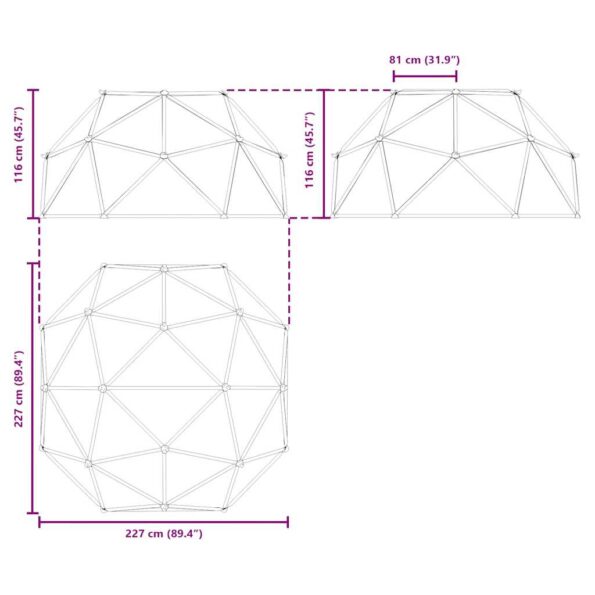 vidaXL Lezecký dómy pre deti 3-10 rokov 255 cm 200 kg – Obrázok 10