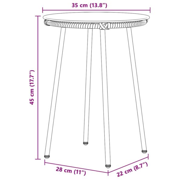 vidaXL Záhradný jedálenský set s vankúšom 3 pcs Čierna, antracitová – Obrázok 13