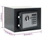 vidaXL Digitálny trezor so zámkom Tmavo šedá 23 x 17 x 17 cm Oceľ – Obrázok 8