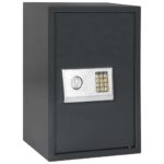 vidaXL elektronický digitálny trezor s policou tmavošedý 40x35x60 cm oceľ