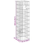 vidaXL Gabiónový faucet Strieborná 25 x 25 x 100 cm Nerezová oceľ – Obrázok 13