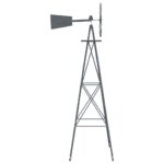 vidaXL Veterný mlyn sivý 84x68x245 cm Železo – Obrázok 6