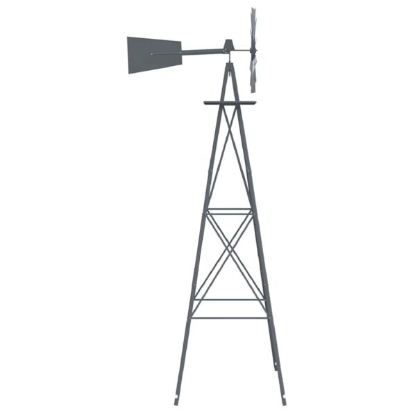 vidaXL Veterný mlyn sivý 84x68x245 cm Železo – Obrázok 6