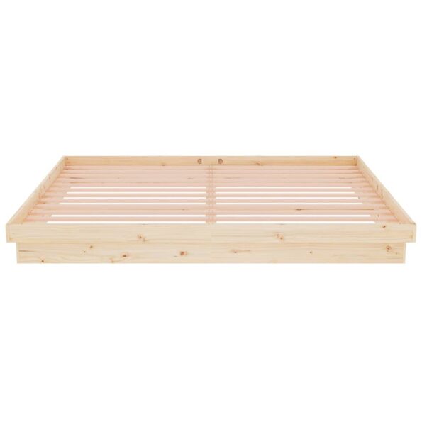 vidaXL Posteľný rám bez matraca, drevený masív 200x200 cm – Obrázok 5