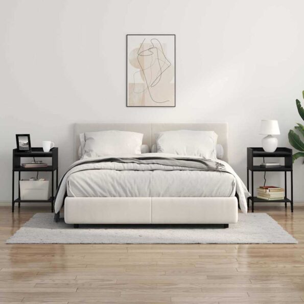 vidaXL Nočné skrinky 2 pcs Čierny dub 40 x 40 x 61 cm Kompozitné drevo – Obrázok 4