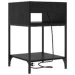 vidaXL Nočné skrinky 2 pcs Čierny dub 40 x 40 x 61 cm Kompozitné drevo – Obrázok 8