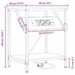 vidaXL Nočný stolík Dymová dub 38 x 30 x 48 cm Kompozitné drevo – Obrázok 13