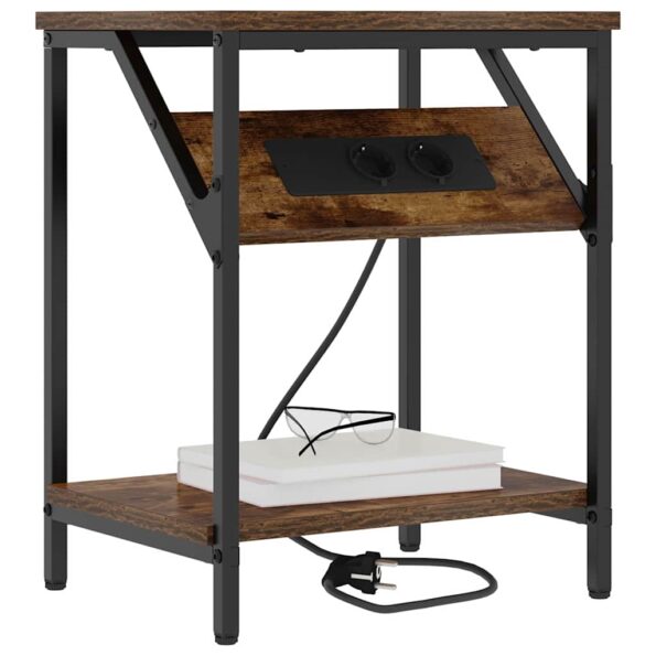 vidaXL Nočný stolík Dymová dub 38 x 30 x 48 cm Kompozitné drevo – Obrázok 3