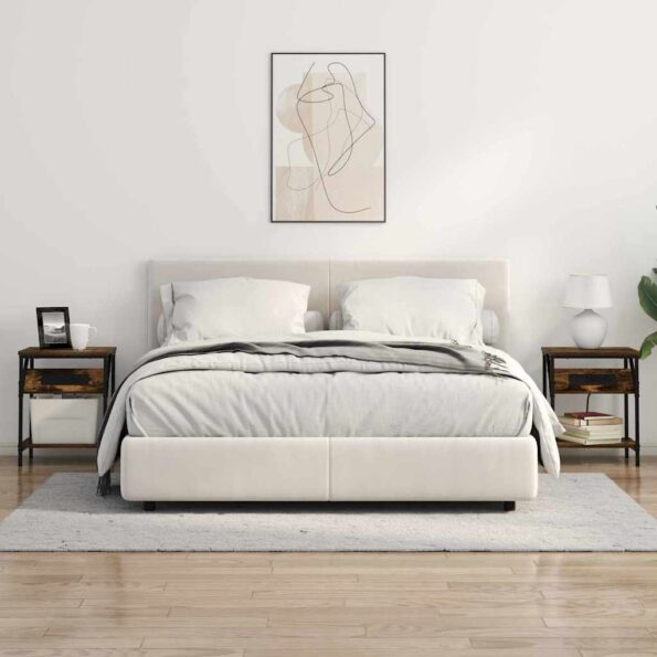 vidaXL Nočný stolík Dymová dub 38 x 30 x 48 cm Kompozitné drevo – Obrázok 4