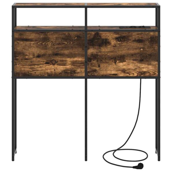 vidaXL Úložné čelo s čelnou doskou s úložiskom Dymový dub 100 cm Kompozitné drevo – Obrázok 5