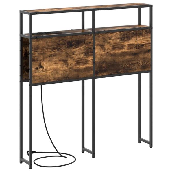 vidaXL Úložné čelo s čelnou doskou s úložiskom Dymový dub 100 cm Kompozitné drevo – Obrázok 7