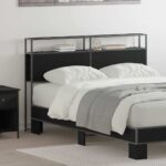 vidaXL Úložné čelo s čelnou doskou s úložiskom Čierny dub 160 cm Kompozitné drevo