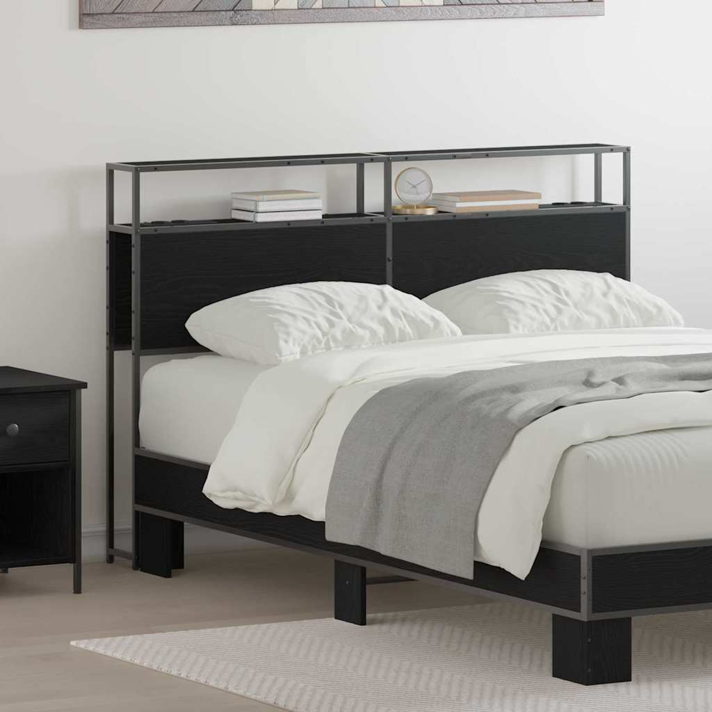 859760_1.jpg vidaXL Úložné čelo s čelnou doskou s úložiskom Čierny dub 160 cm Kompozitné drevo – Obrázok 1