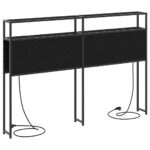 vidaXL Úložné čelo s čelnou doskou s úložiskom Čierny dub 160 cm Kompozitné drevo – Obrázok 7