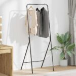 vidaXL Odevný stojan Čierny Kov Štandardný Skladací Odevný stojan
