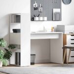 vidaXL Stôl s úložným priestorom Biela 113x54x120 cm Kompozitné drevo