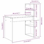 vidaXL Stôl s úložným priestorom Biela 113x54x120 cm Kompozitné drevo – Obrázok 11